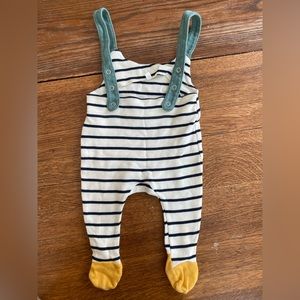 Striped Organic Zoo Overalls, Size: 3-6 months